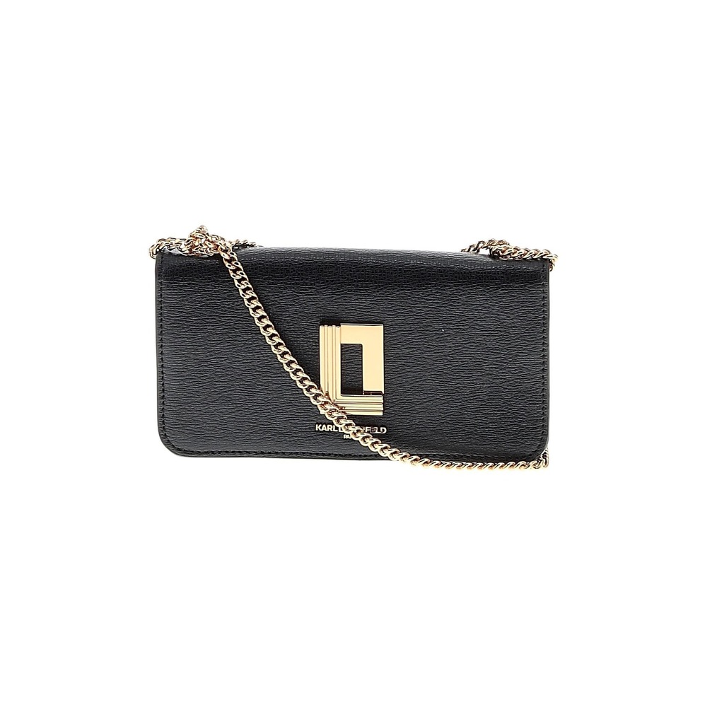 Karl Lagerfeld Paris Kosette Mini Shoulder Bag Black Gold Chain Crossbody Luxe